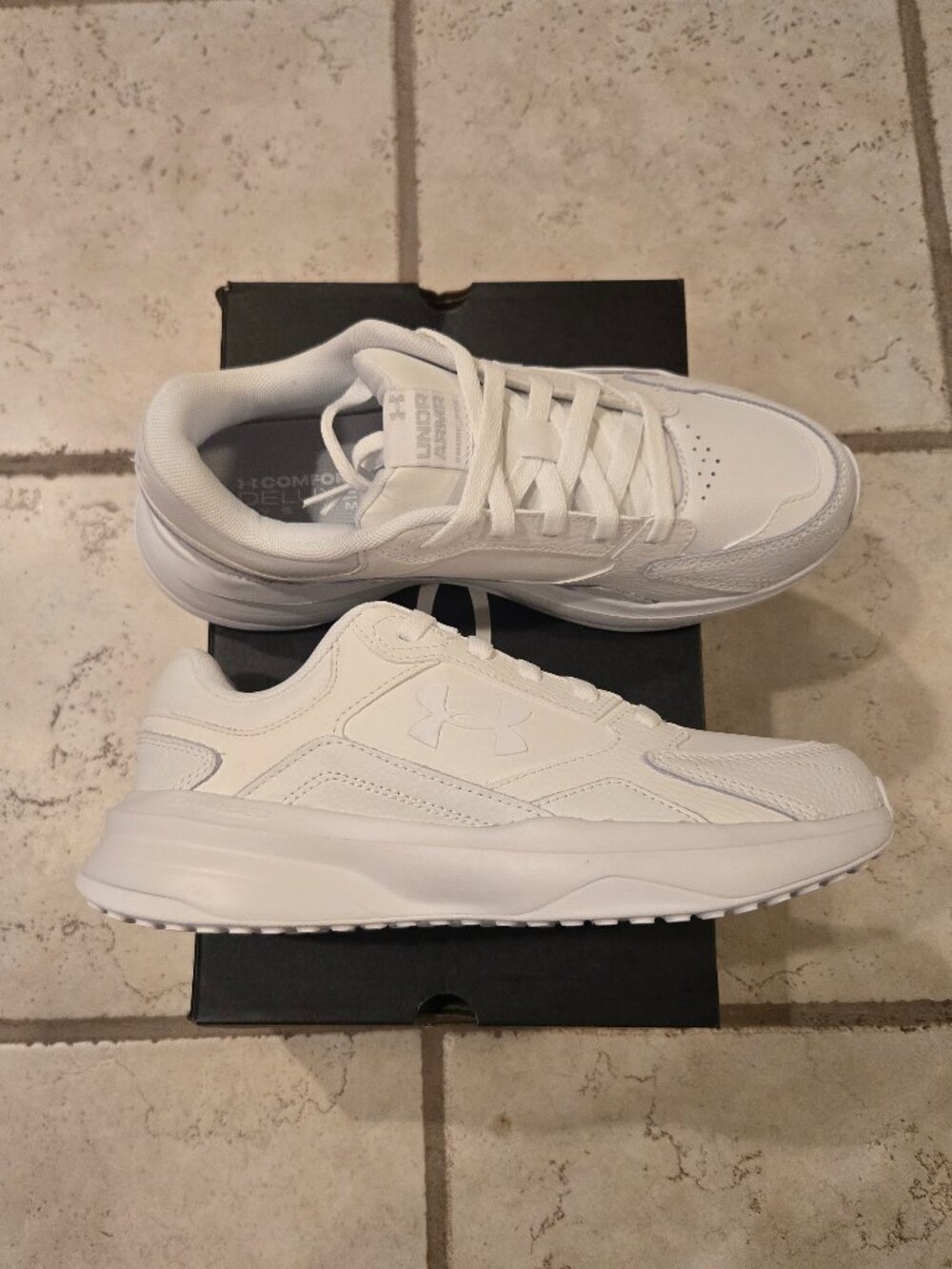 NEW Under Armour W Edge LTHR Women's White Size 9.5 Shoes